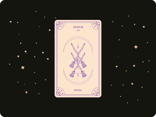 Reversed 4 of Wands Meaning by Ceerly
