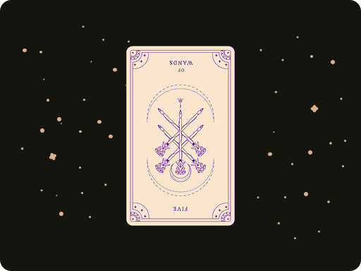 Reversed Five of Wands by Ceerly