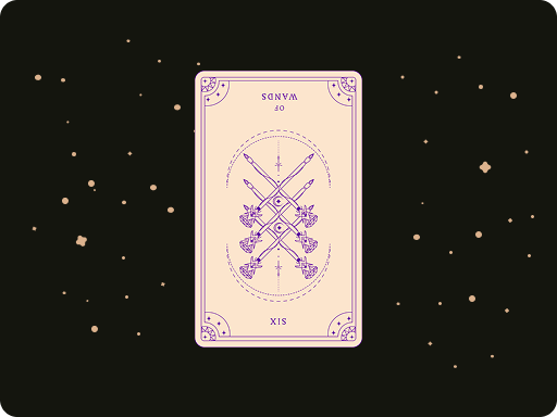 Reversed 6 of Wands by Ceerly