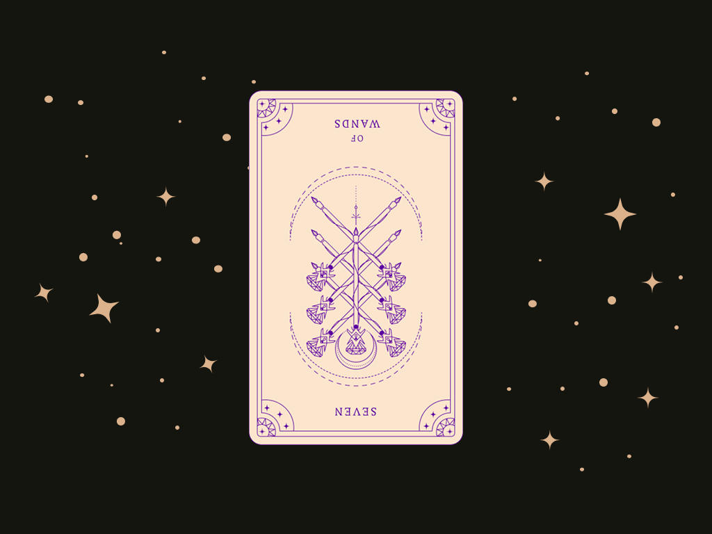 Reversed 7 of Wands by Ceerly