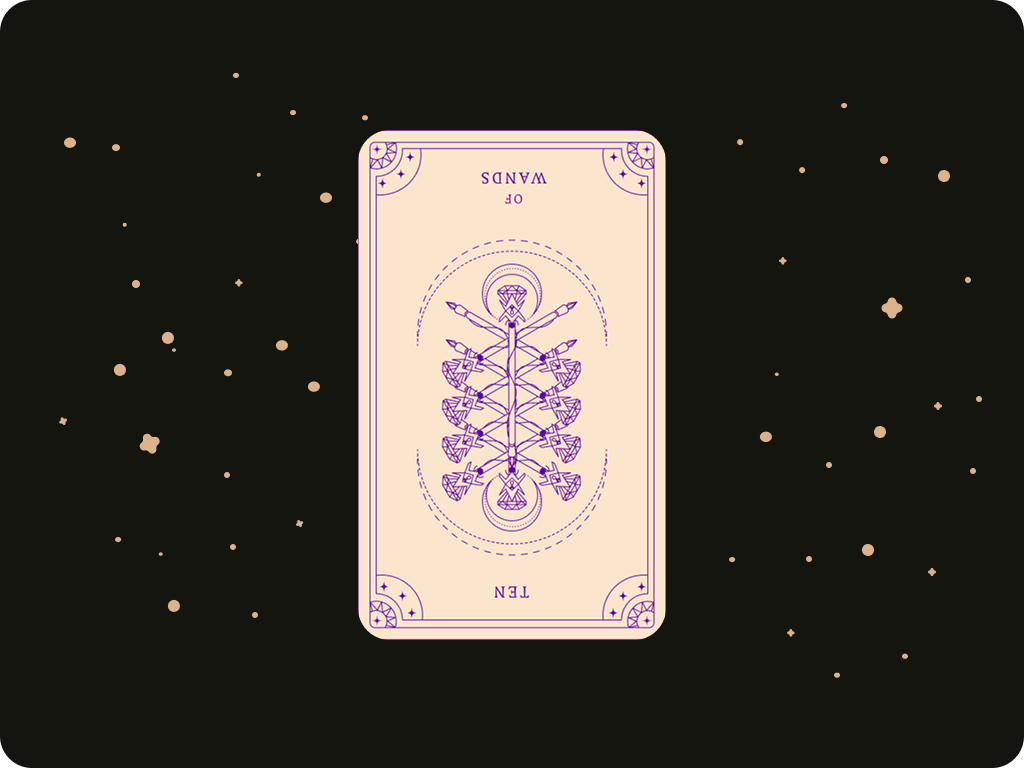 Reversed 10 of Wands by Ceerly 