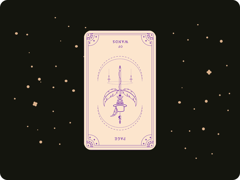 Reversed Page of Wands by Ceerly