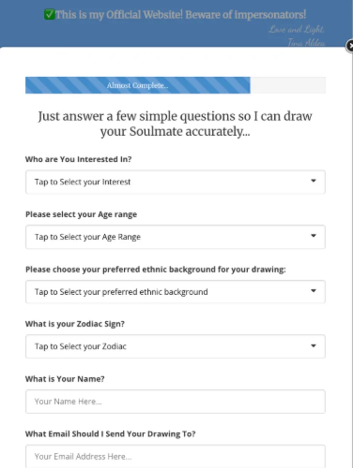 share your info on tina website